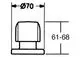 Technisches Diagramm eines HANSAPRISMA Elements mit einem Durchmesser von 70 mm und einer Höhe zwischen 61 und 68 mm, dargestellt in Seitenansicht.